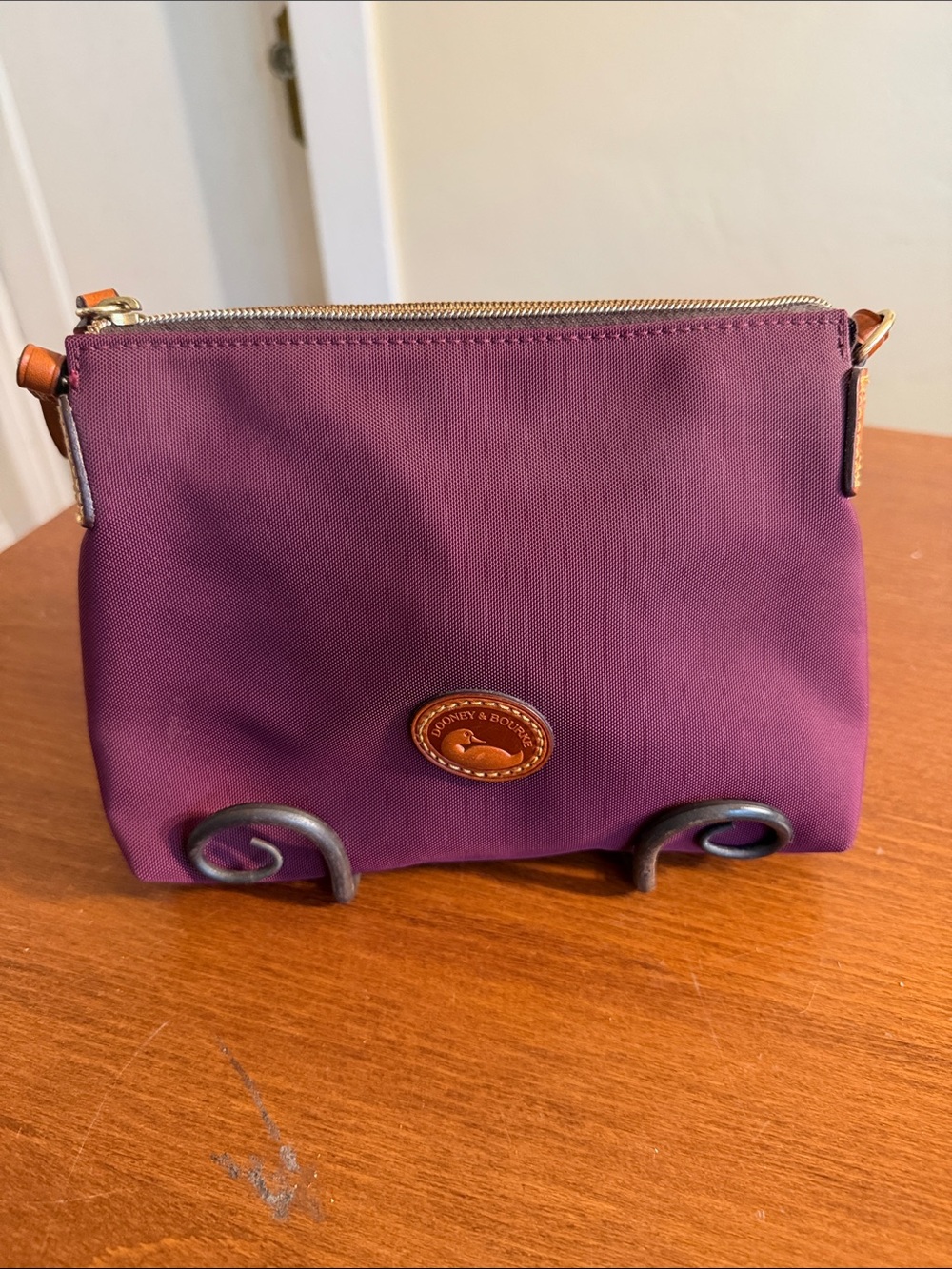 Dooney & Bourke Plum Nylon Crossbody Zip Pouch